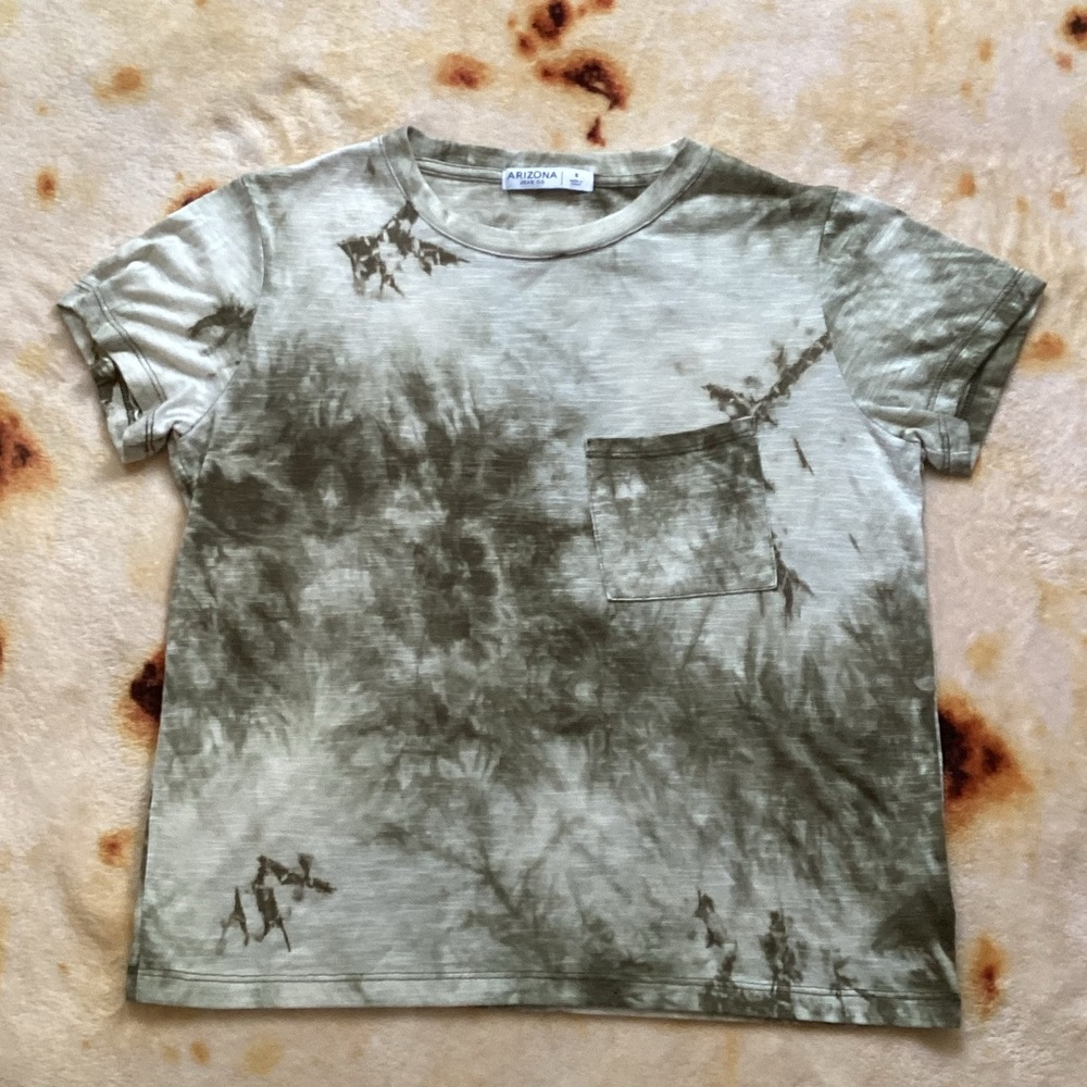 Green and White Tie Dye Shirt